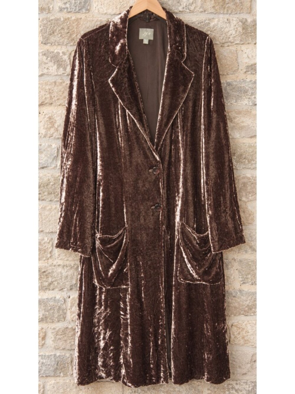J. Jill Sz M Velvet Duster Coat Jacket Silk Victorian Whimsigoth Fit Flare Long